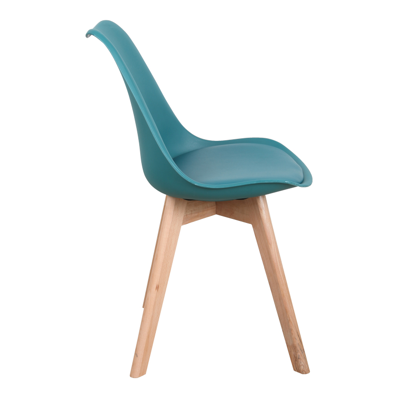 Καρέκλα Gaston PP-PU μπλε απόχρωση- φυσικό πόδι 43x51x75εκ - Image 3