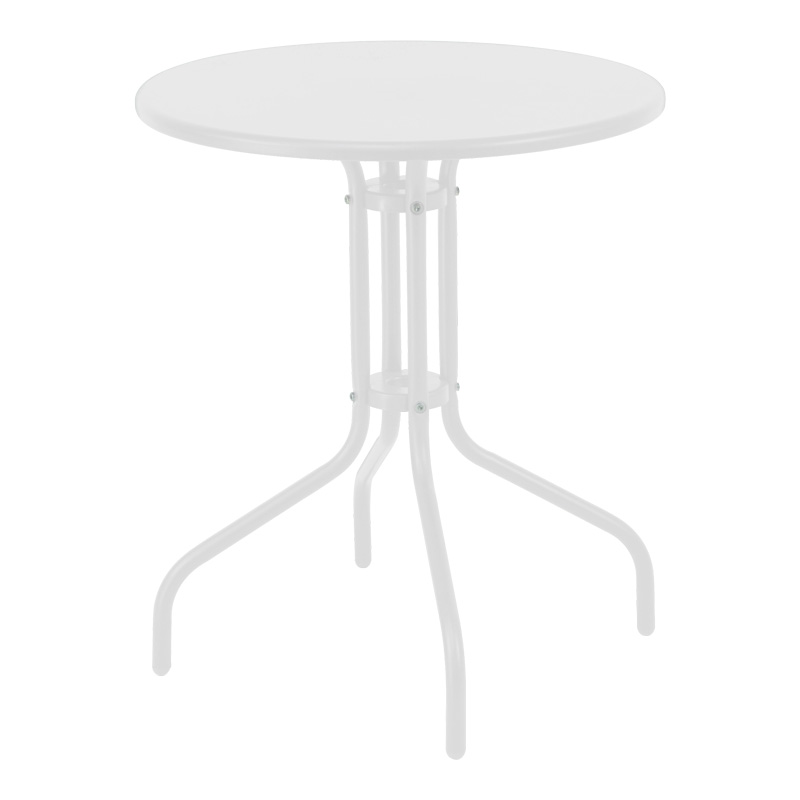 Τραπεζαρία Vergo-Calan 3τεμ λευκό μέταλλο Φ60x70εκ - Image 5