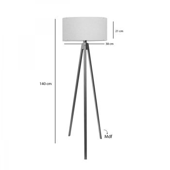 Alternative view of Φωτιστικό δαπέδου PWL-1059  Ε27 σε κρέμα-καρυδί απόχρωση Φ38x140εκ