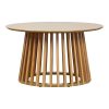 Τραπέζι σαλονιού Domonic pakoworld mdf/pw σε φυσική απόχρωση Φ80x45εκ 260-000023
