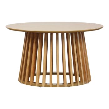 Τραπέζι σαλονιού Domonic pakoworld mdf/pw σε φυσική απόχρωση Φ80x45εκ 260-000023