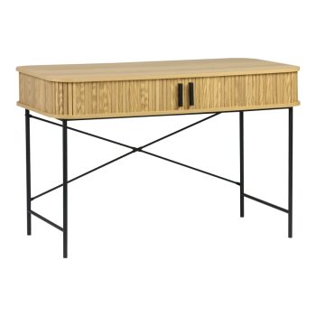 Κονσόλα Scandi pakoworld MDF/Metal σε φυσική απόχρωση με μεταλλικά μαύρα πόδια 120x60x76