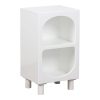 Κομοδίνο Emersi pakoworld MDF σε λευκή απόχρωση 40x32x70εκ 260-000025