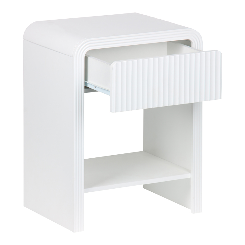 Κομοδίνο Zeplen MDF σε λευκή απόχρωση 40x30x53εκ - Image 3
