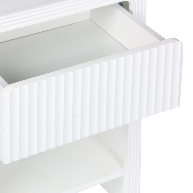 Κομοδίνο Zeplen MDF σε λευκή απόχρωση 40x30x53εκ - Image 5