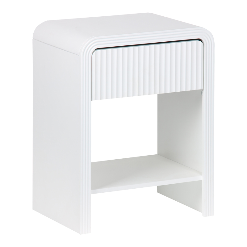 Κομοδίνο Zeplen pakoworld MDF σε λευκή απόχρωση 40x30x53εκ 260-000026