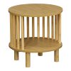 Κομοδίνο Nodial pakoworld MDF/Bamboo σε φυσική απόχρωση Φ40x40εκ 260-000028