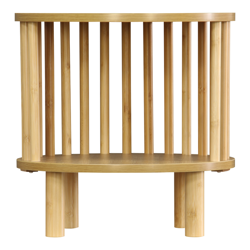 Κομοδίνο Nodial MDF/Bamboo σε φυσική απόχρωση Φ40x40εκ - Image 3