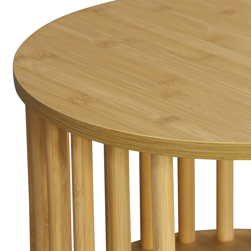 Κομοδίνο Nodial MDF/Bamboo σε φυσική απόχρωση Φ40x40εκ - Image 5