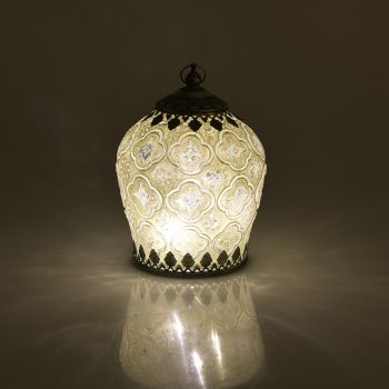 ΦΑΝΑΡΙ LED ΓΥΑΛΙΝΟ/ΜΕΤΑΛΛΙΚΟ ΑΝΤΙΚΕ ΛΕΥΚΟ/ΑΣΗΜΙ Δ13Χ17