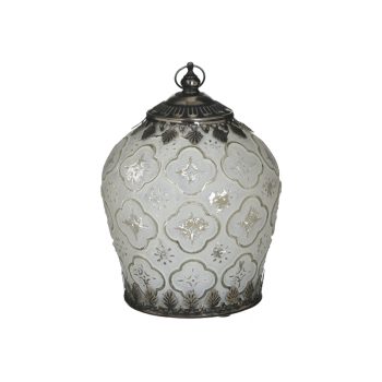 ΦΑΝΑΡΙ LED ΓΥΑΛΙΝΟ/ΜΕΤΑΛΛΙΚΟ ΑΝΤΙΚΕ ΛΕΥΚΟ/ΑΣΗΜΙ Δ13Χ17