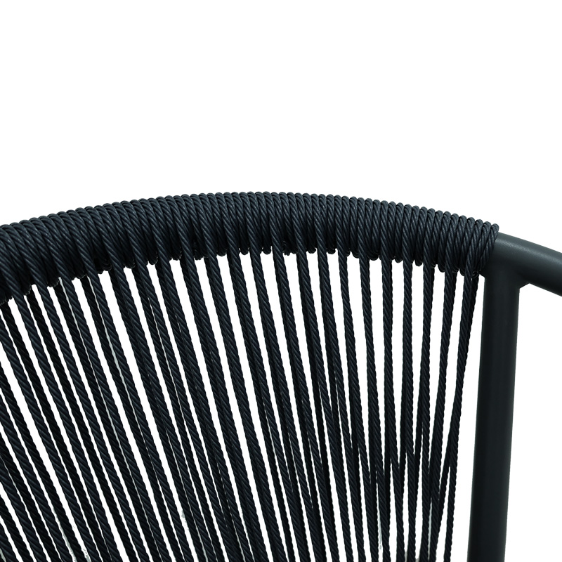 Πολυθρόνα στοιβαζόμενη Convince γκρι αλουμίνιο-pe rattan ανθρακί-textilene σε γκρι απόχρωση 56x63x82εκ - Image 6