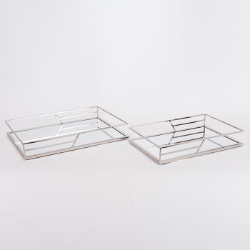 ΔΙΣΚΟΣ ΜΕΤΑΛΛΙΚΟΣ ΑΣΗΜΙ ΜΕ ΚΑΘΡΕΦΤΗ S:D30.5x20.5x5cm / L:D35x25x5 - 2 ΜΕΓΕΘΗ