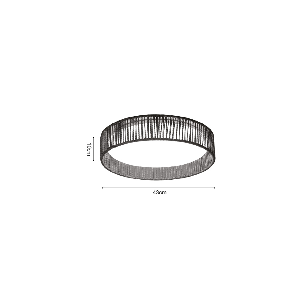 Inlight Πλαφονιέρα οροφής LED 36W 3CCT (by switch on base) από σχοινί και ακρυλικό D:43cm (42039-B)