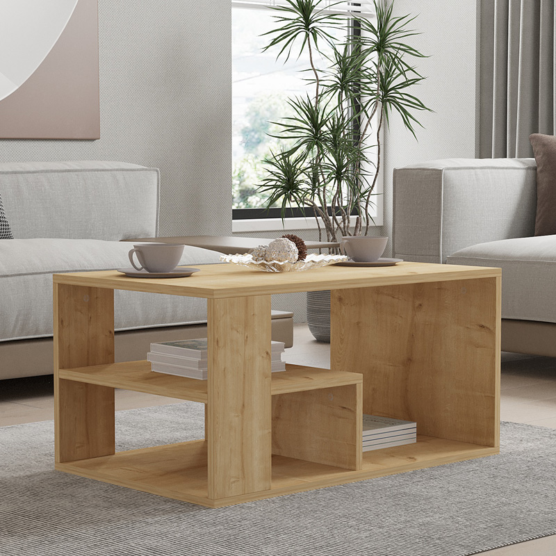Τραπέζι σαλονιού Sobu σε oak απόχρωση 80x50x40εκ - Image 2