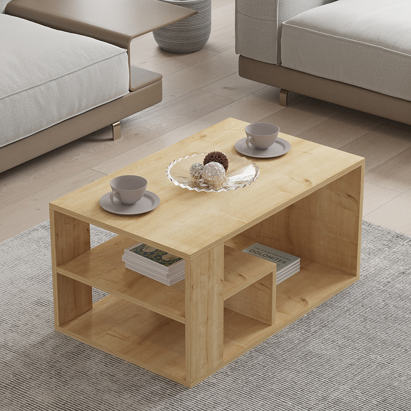 Τραπέζι σαλονιού Sobu σε oak απόχρωση 80x50x40εκ - Image 3