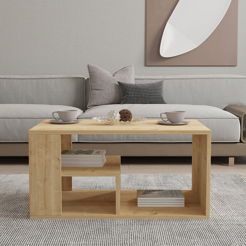 Τραπέζι σαλονιού Sobu σε oak απόχρωση 80x50x40εκ - Image 4