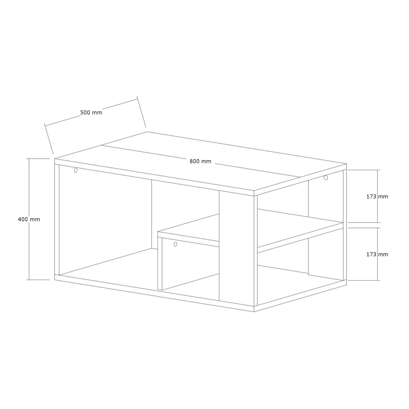 Τραπέζι σαλονιού Sobu σε oak απόχρωση 80x50x40εκ - Image 6