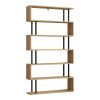 Βιβλιοθήκη Ziza pakoworld σε oak  απόχρωση 90x22x162.6εκ 120-000518