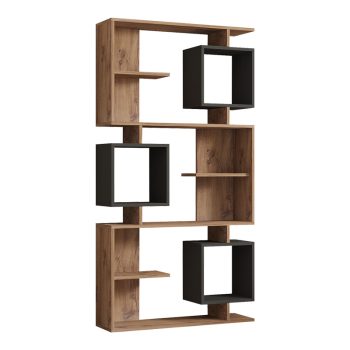 Βιβλιοθήκη Cubix pakoworld σε sonoma-ανθρακί απόχρωση 90x24
