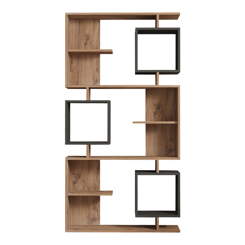 Βιβλιοθήκη Cubix σε sonoma-ανθρακί απόχρωση 90x24,6x171,90εκ - Image 5