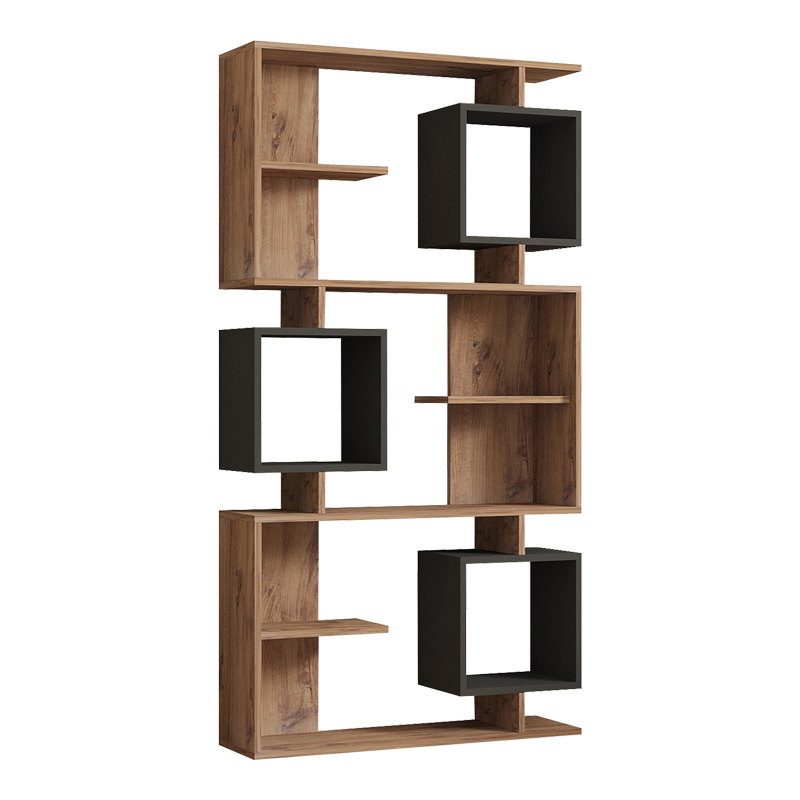 Βιβλιοθήκη Cubix pakoworld σε sonoma-ανθρακί απόχρωση 90x24