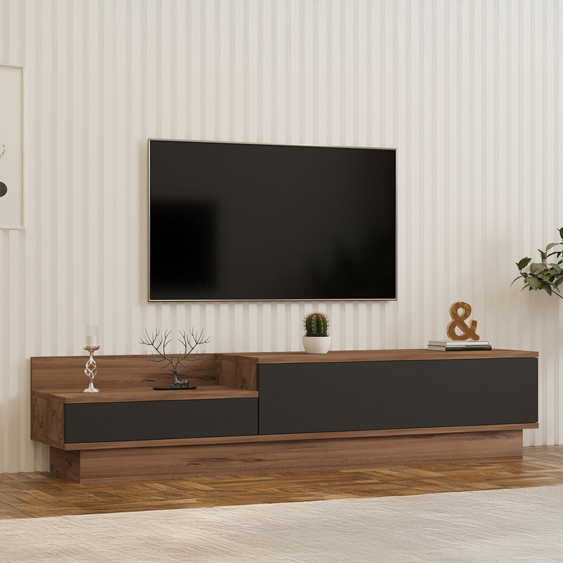 Έπιπλο τηλεόρασης Eclipse σε sonoma-ανθρακί απόχρωση 160x35x35εκ - Image 2