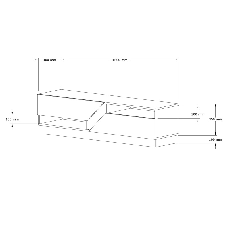 Έπιπλο τηλεόρασης Cogo σε oak- ανθρακί απόχρωση 160x40x45εκ - Image 6