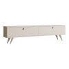 Έπιπλο τηλεόρασης Jate pakoworld σε λευκή απόχρωση 160x25x40εκ 120-000547