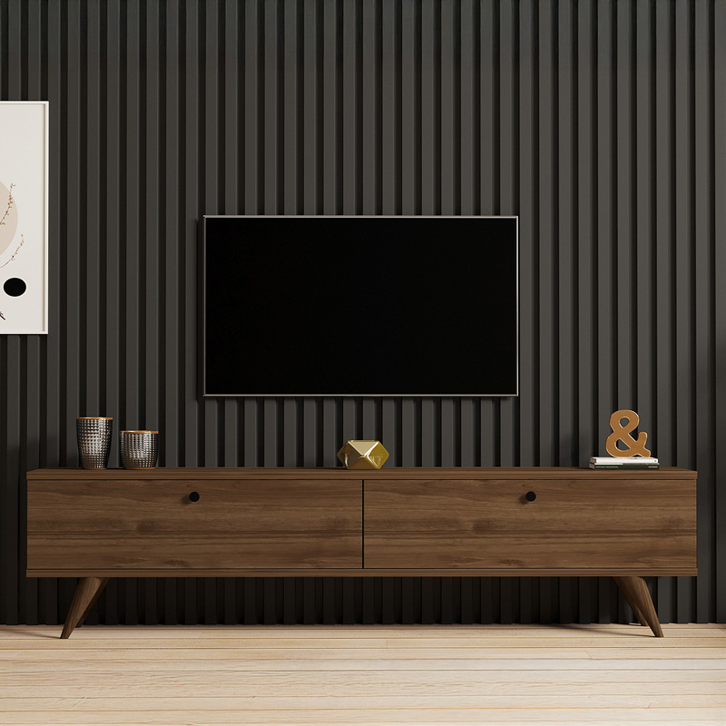 Έπιπλο τηλεόρασης Jate σε καρυδί απόχρωση 160x25x40εκ - Image 4