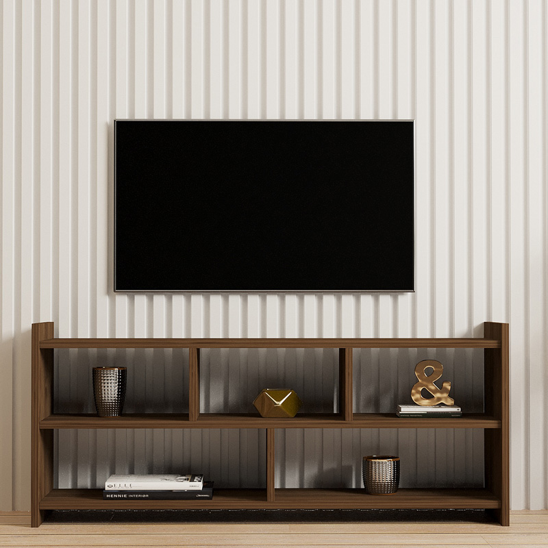 Έπιπλο τηλεόρασης Kapri σε καρυδί απόχρωση 120x28x55εκ - Image 4
