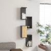 Ραφιέρα τοίχου Kongo pakoworld σε oak- ανθρακί απόχρωση 44x20x159εκ 120-000555