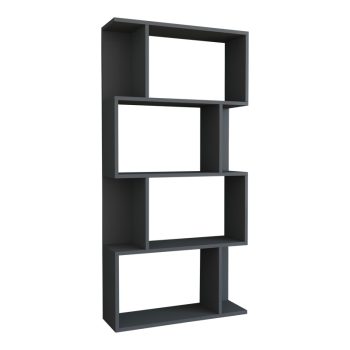 Βιβλιοθήκη Kadu pakoworld σε ανθρακί απόχρωση  72x22x147εκ 120-000611