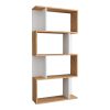 Βιβλιοθήκη Kadu pakoworld σε sonoma-λευκή απόχρωση 72x22x147εκ 120-000612
