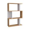 Βιβλιοθήκη Kadu pakoworld σε oak-λευκή απόχρωση  72x22x108εκ 120-000613