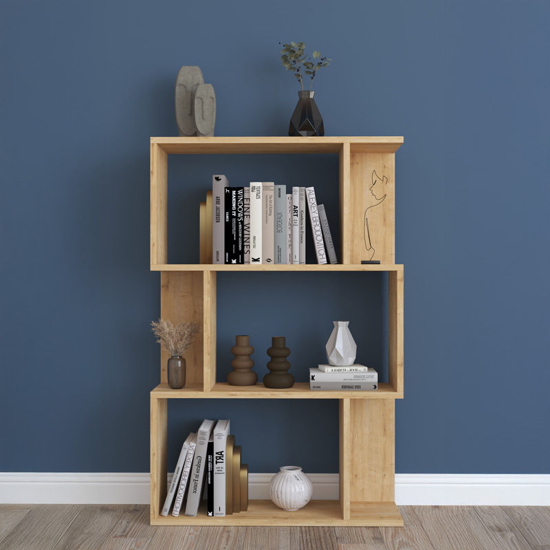 Βιβλιοθήκη Kadu σε oak απόχρωση 72x22x108εκ - Image 2