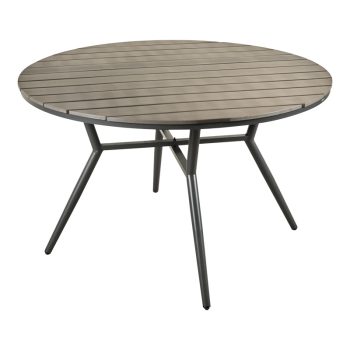 Alternative view of Τραπέζι Appa  αλουμίνιο και plywood σε ανθρακί απόχρωση Φ120x74εκ