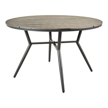 Τραπέζι Appa pakoworld αλουμίνιο και plywood σε ανθρακί απόχρωση Φ120x74εκ 152-000091
