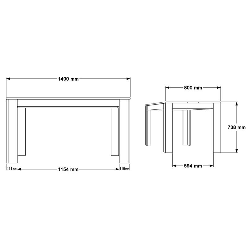 Τραπέζι Sepen σε φυσική-λευκή απόχρωση 140x80x74εκ - Image 4