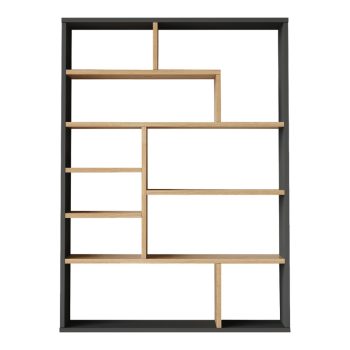 Alternative view of Βιβλιοθήκη Decora  σε φυσική-ανθρακί απόχρωση 90x22x123.6εκ
