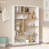 Βιβλιοθήκη Decora pakoworld σε φυσικό-λευκό απόχρωση 90x22x123.6εκ 176-000204