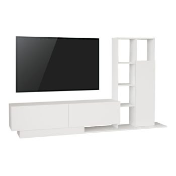 Σύνθετο σαλονιού Damon pakoworld σε λευκή απόχρωση 140x29.5x39.5εκ 176-000225