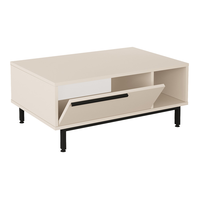 Τραπέζι σαλονιού Frixton σε cappuccino απόχρωση 90x60x37.5εκ - Image 3