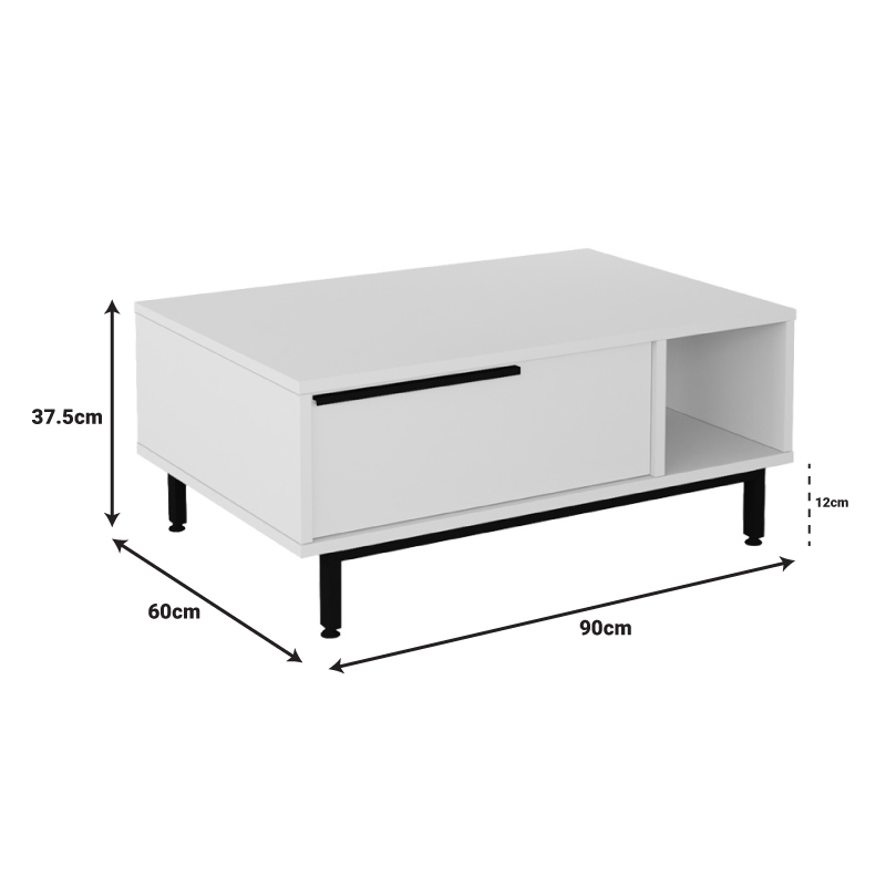 Τραπέζι σαλονιού Frixton σε cappuccino απόχρωση 90x60x37.5εκ - Image 4