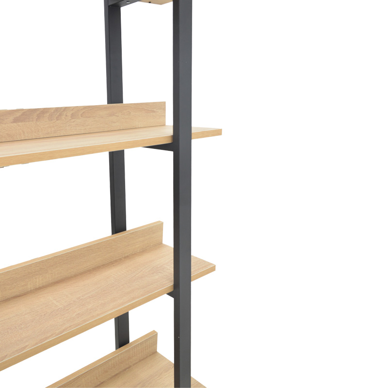 Βιβλιοθήκη Almond σε oak-μαύρη απόχρωση 120x29x185εκ - Image 3