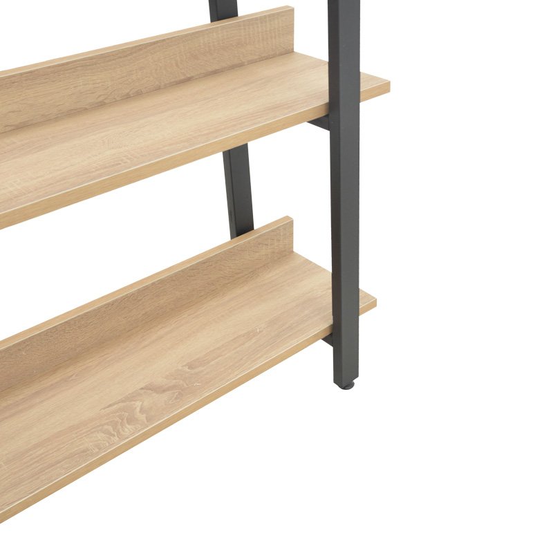 Βιβλιοθήκη Almond σε oak-μαύρη απόχρωση 120x29x185εκ - Image 4