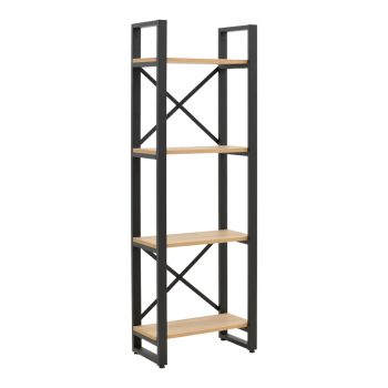 Βιβλιοθήκη Crimson pakoworld σε oak-μαύρη απόχρωση 50x22x150εκ 197-000292