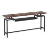 Κονσόλα Onole pakoworld σε καρυδί - μαύρο μέταλλο 180x35x82εκ 197-000294