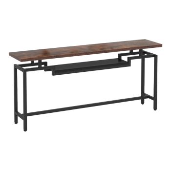 Κονσόλα Onole pakoworld σε καρυδί - μαύρο μέταλλο 180x35x82εκ 197-000294