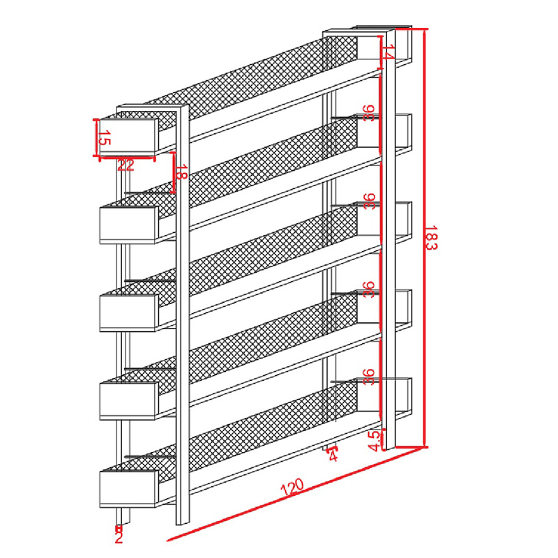 Βιβλιοθήκη Musha μέταλλο μαύρο με oak απόχρωση 120x27x185εκ - Image 3
